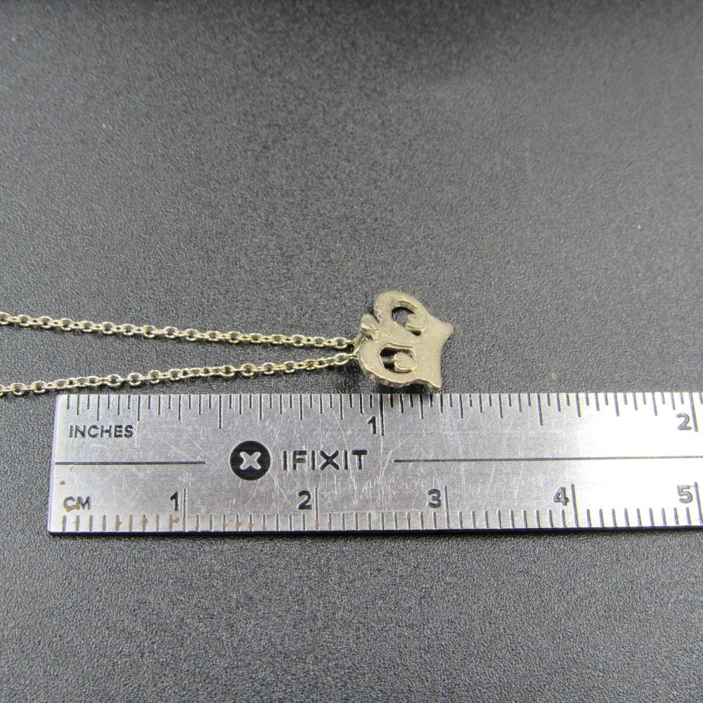 16" Sterling Silver Tiny Crown Rustic Pendant Nec… - image 6